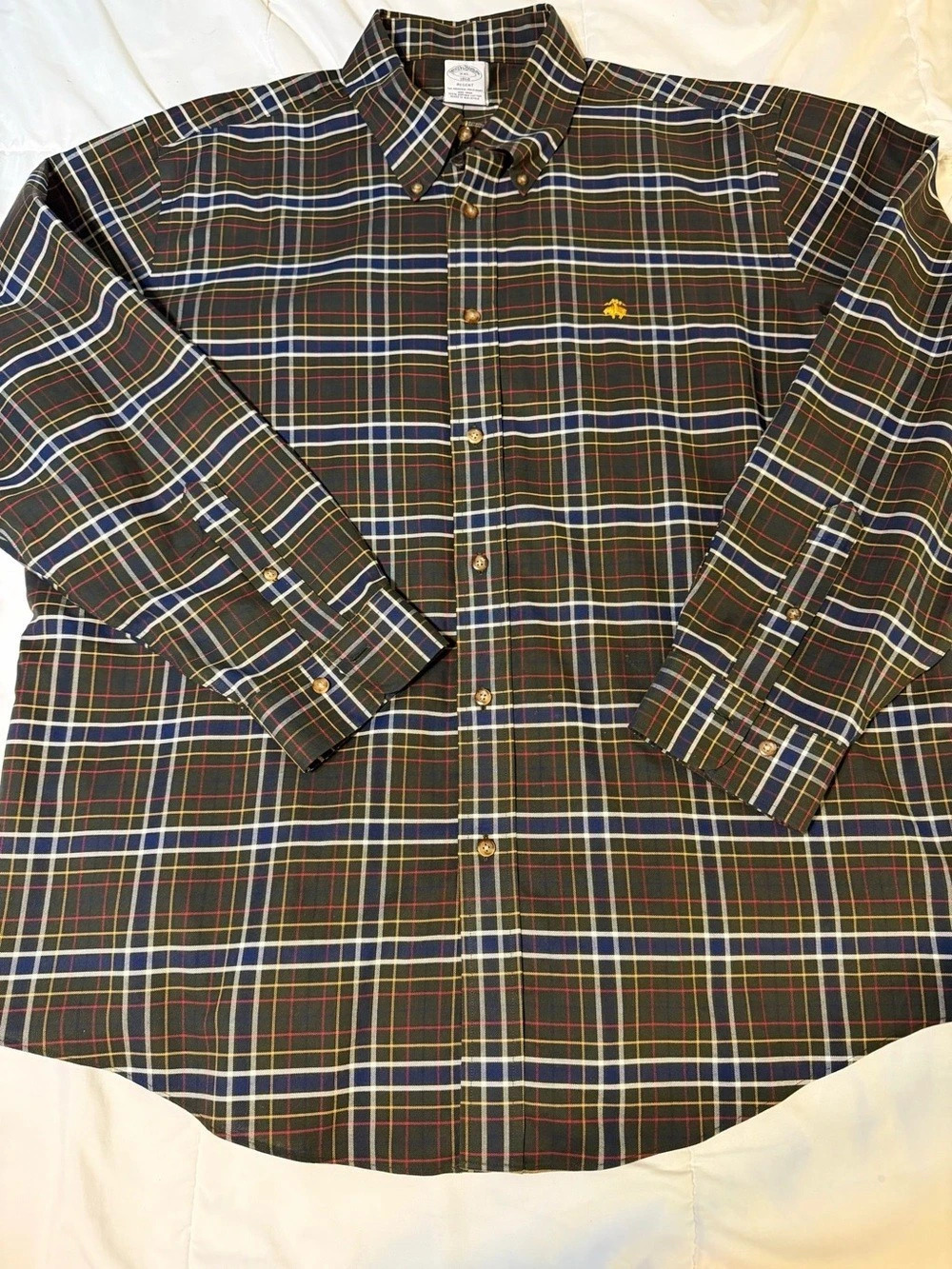 Brooks Brothers The Regent Plaid Button Down XXL Like New